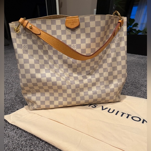 Louis Vuitton Graceful MM Damier Azur Hobo Bag Authentic EUC - Picture 13 of 16